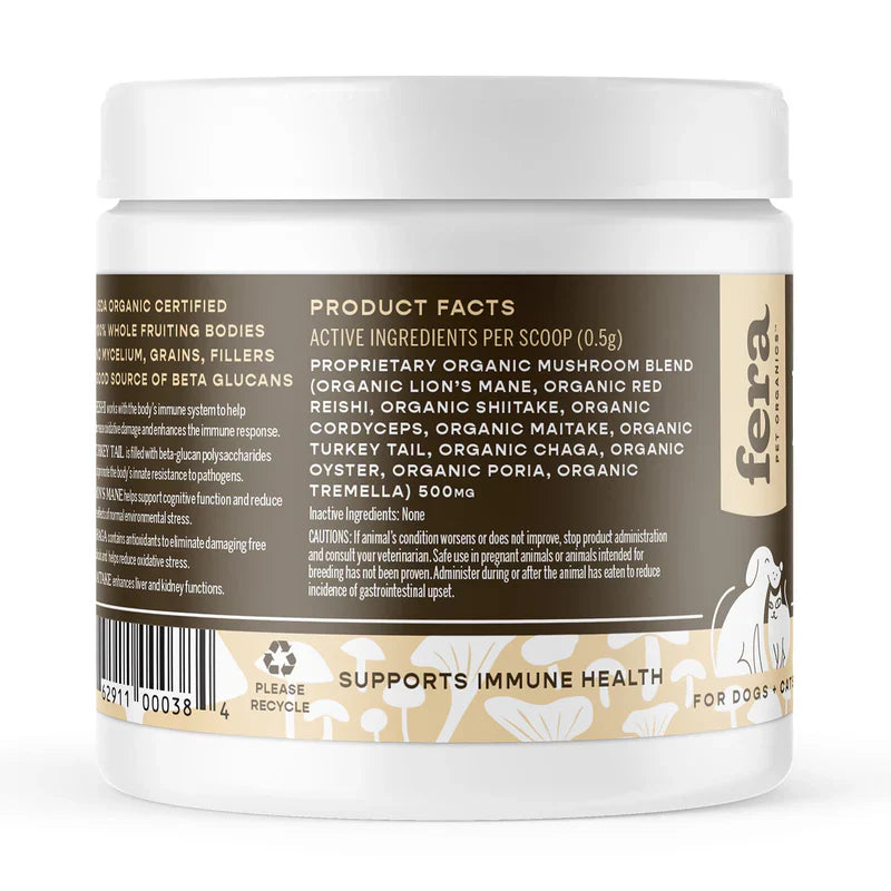 Fera USDA Organic Mushroom Blend for Immune Support 60g