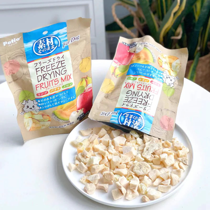 Freeze Dried Dog Treats - Fruits Mix (Apple, Banana, Melon) 65g - kikiandpuppies