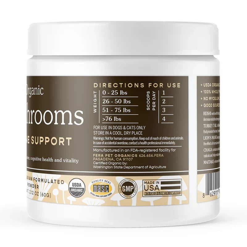 Fera USDA Organic Mushroom Blend for Immune Support 60g