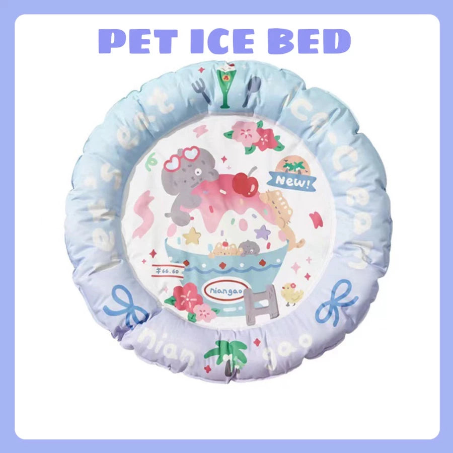 Pet Cooling Mat Washable Cushion Ice Silk Bed