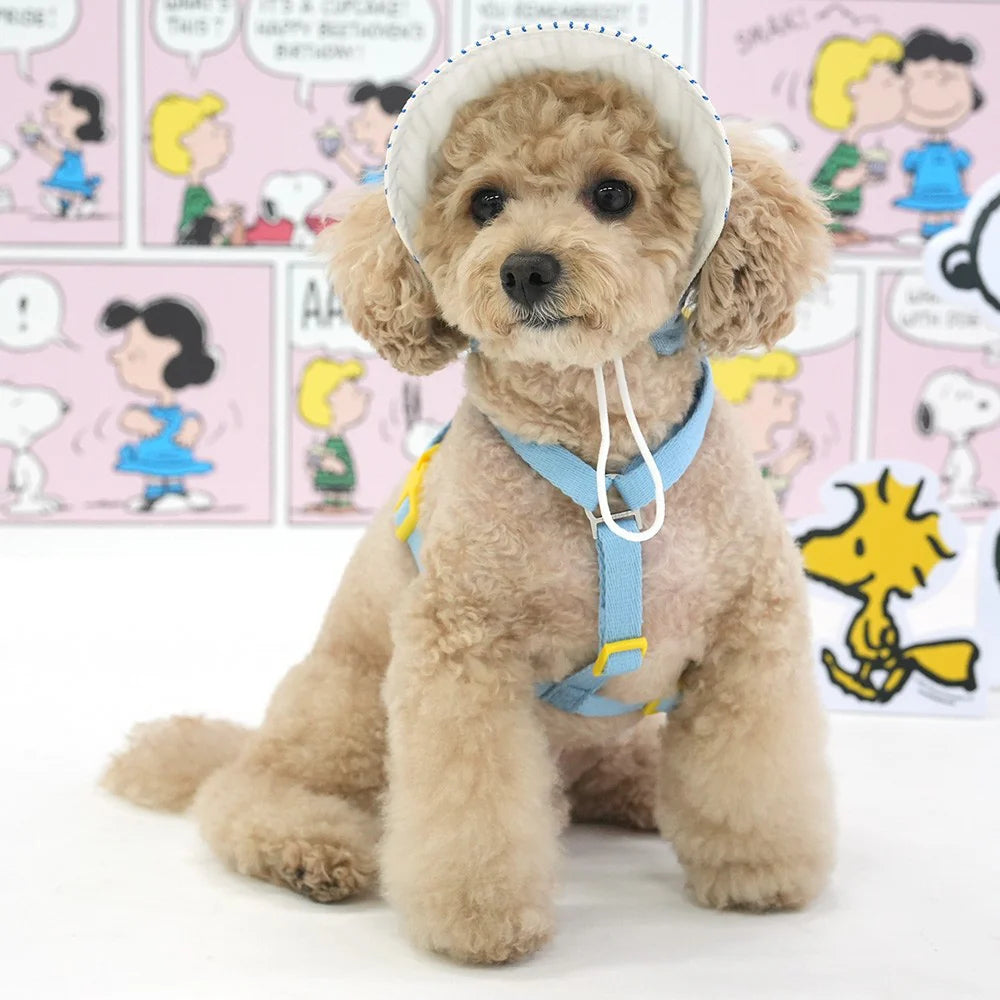 Ensemble harnais-sac à dos en denim Peanuts Korea pour animaux de compagnie (2 en 1)