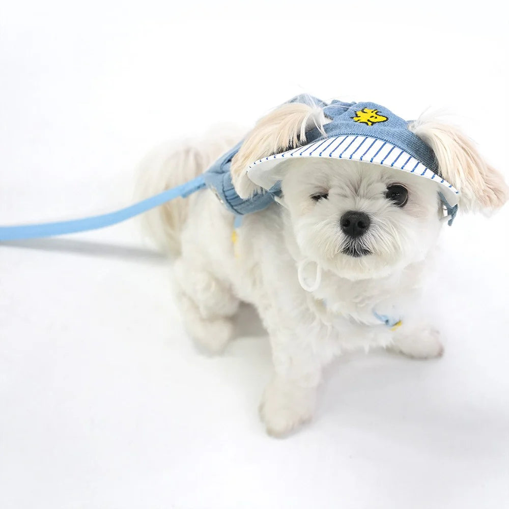 Ensemble harnais-sac à dos en denim Peanuts Korea pour animaux de compagnie (2 en 1)