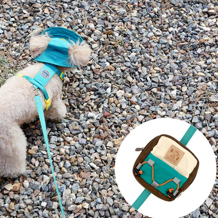 Ensemble harnais et sac à dos Peanuts Korea Adventure 2 en 1 pour chiens